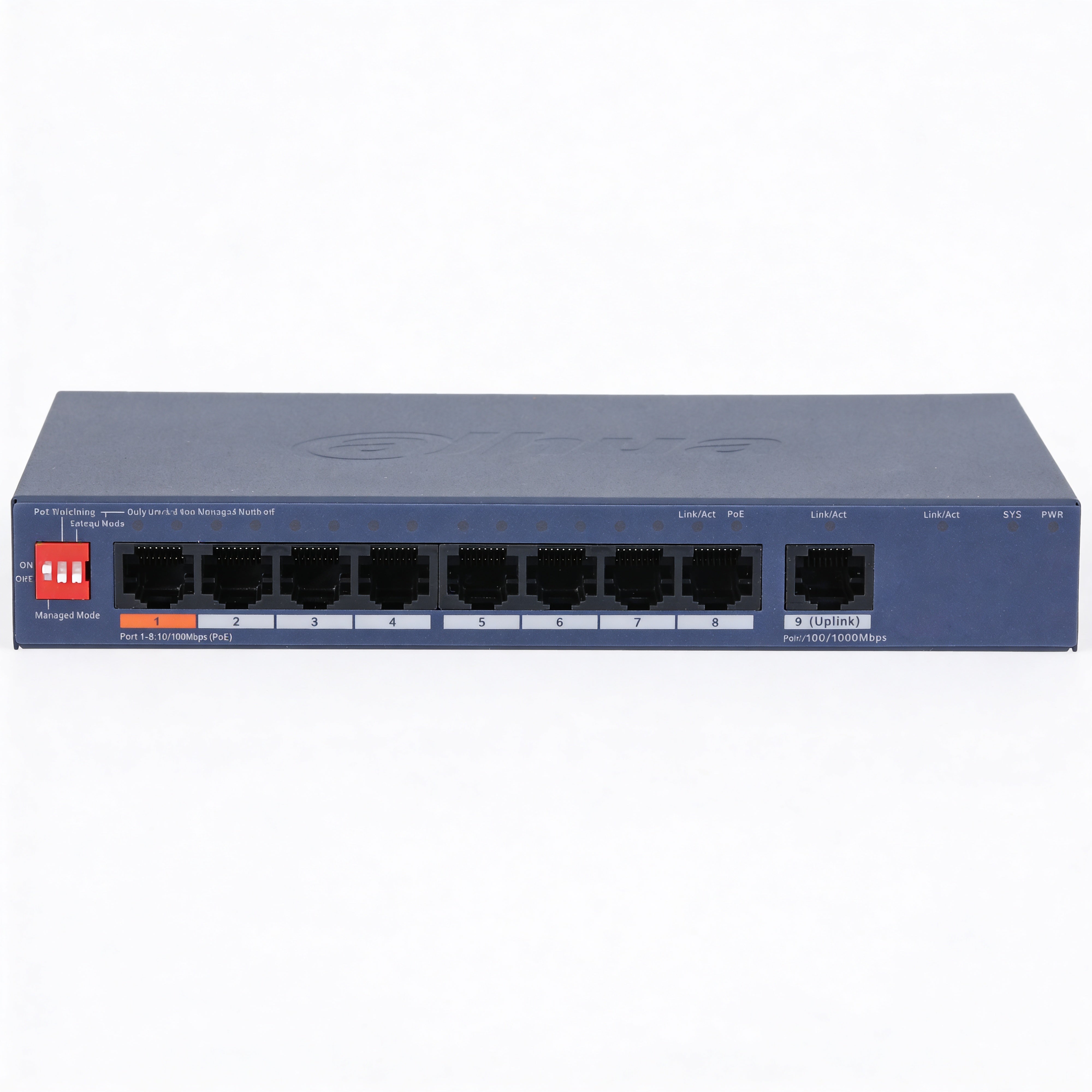 DAHUA CS4009-8ET1GT-60 Switch 9 Puertos con 8P PoE 10/100Mbps Cloud PoE Watchdog