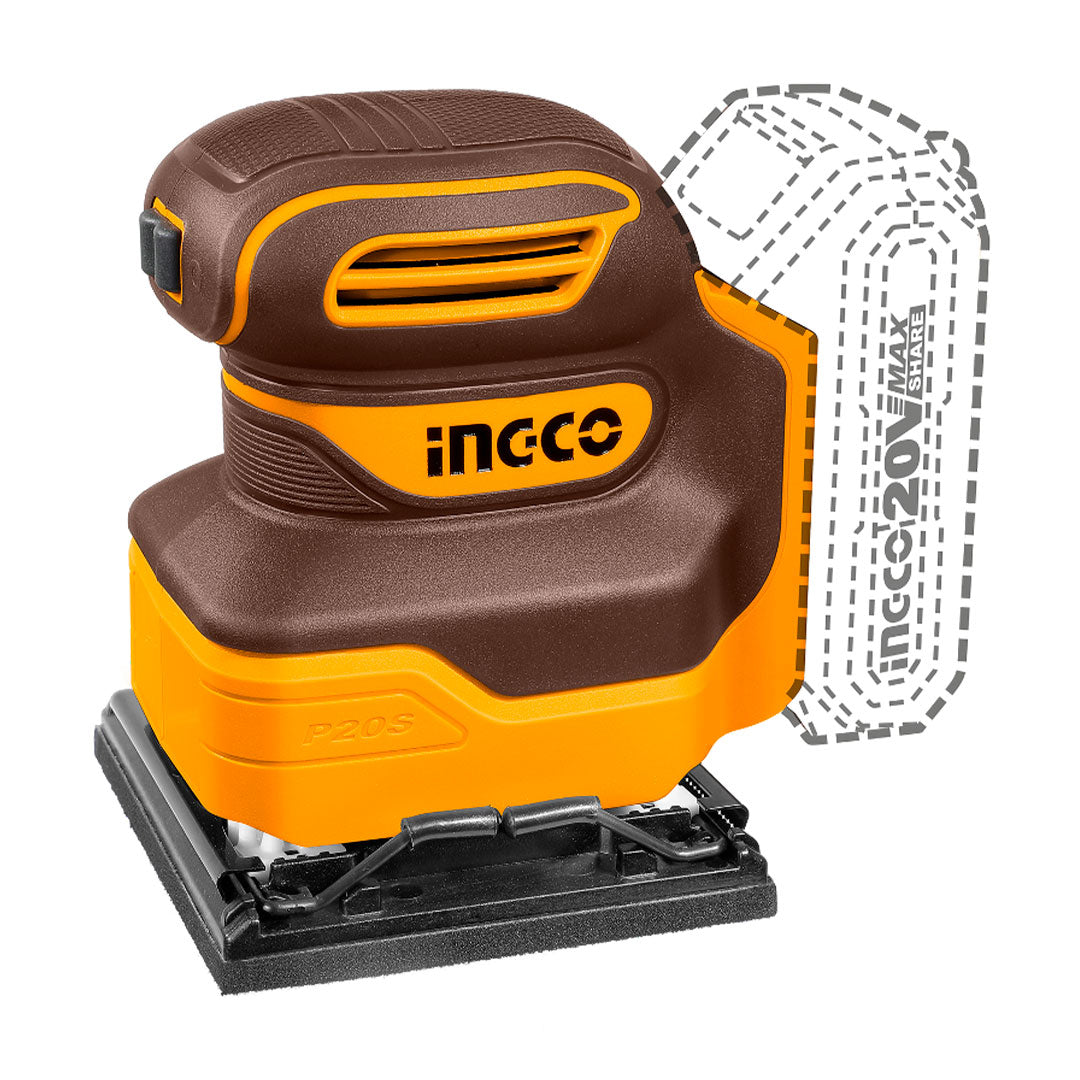 INGCO CSHSLI20141 Lijadora Orbital Inalámbrica 20V 12000rpm con batería y cargador