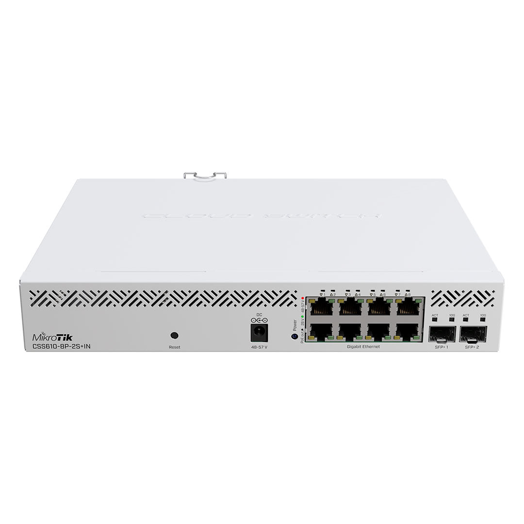 MIKROTIK CSS610-8P-2S+IN Switch 8 Puertos Gigabit PoE de Salida Y 2 Puertos SFP+ de 10 Gigabit