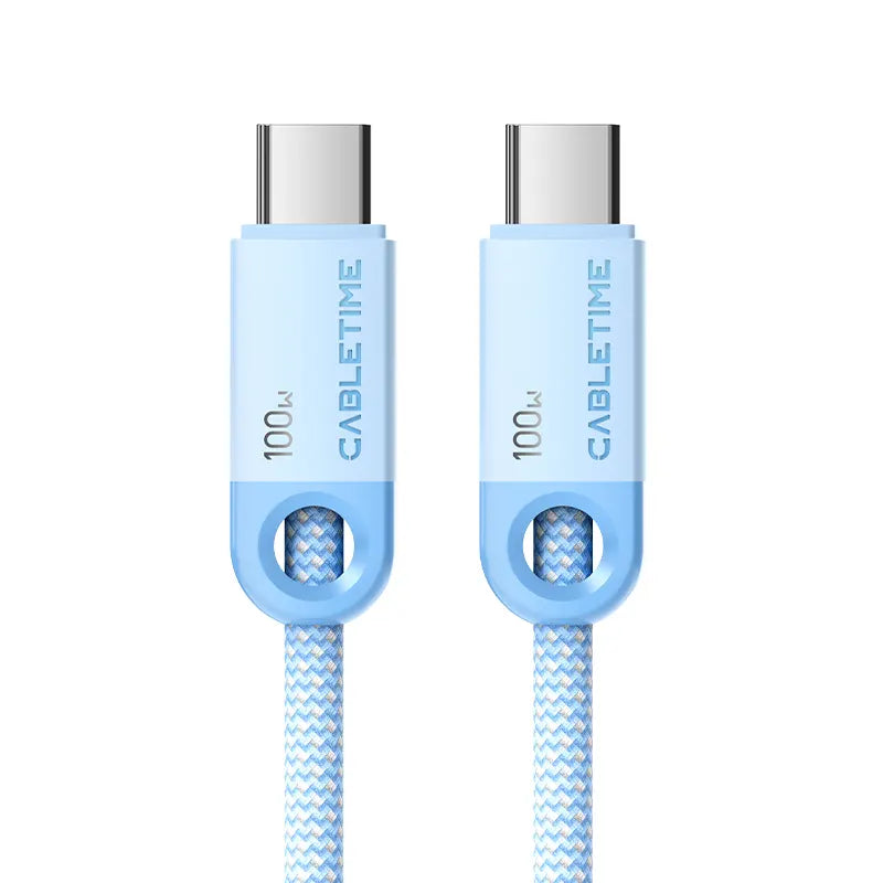 CABLETIME CUP0H Cable USB-C Trenzado 100W de 1m CT-CM100-PBL1