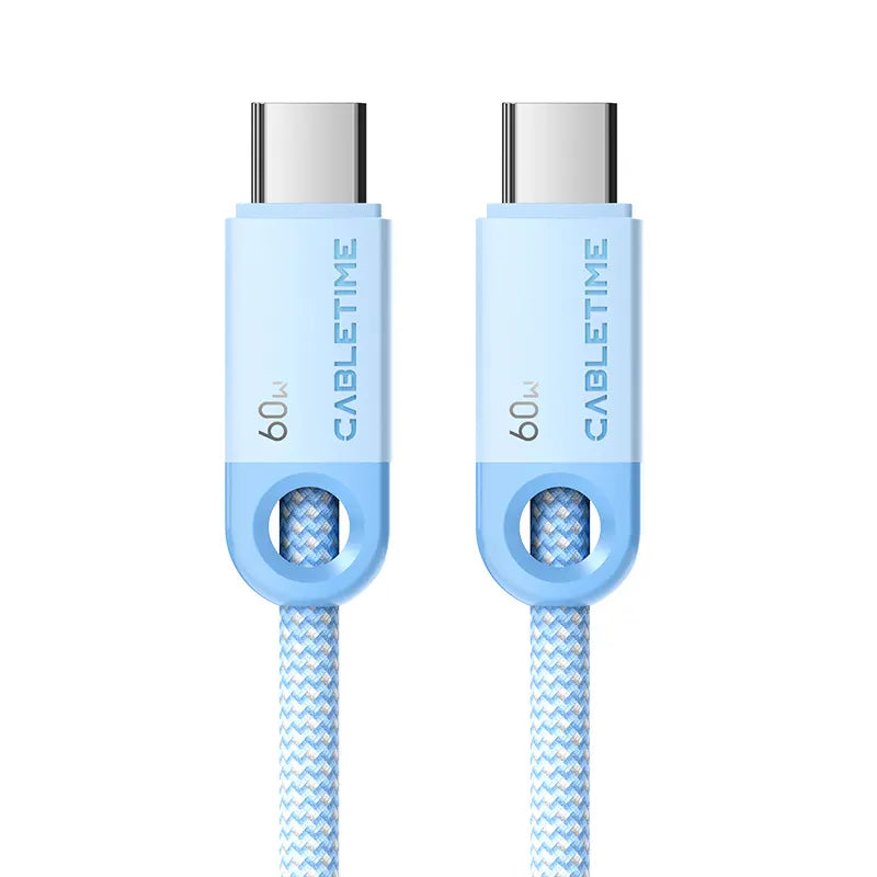 CABLETIME CUP3H Cable USB-C Trenzado 60W 1m CT-CM60-PBL1
