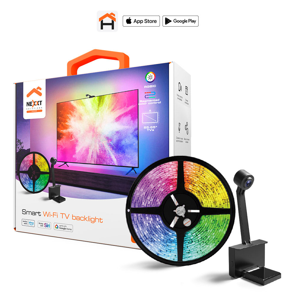 NEXXT SOLUTIONS NHB-S615 Tira Led Inteligente RGBIC y Cámara Para Tv 55-65"