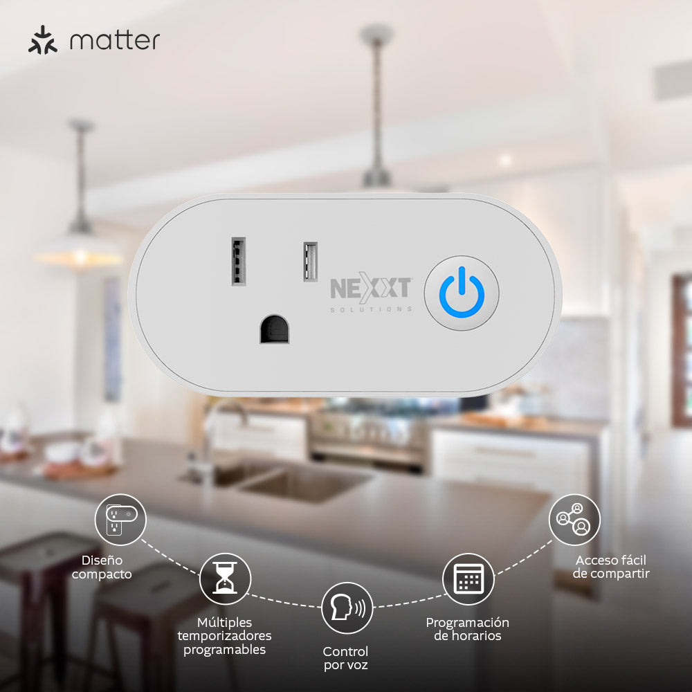 NEXXT SOLUTIONS NHP-S611M Enchufe Inteligente Wifi con Control de Voz