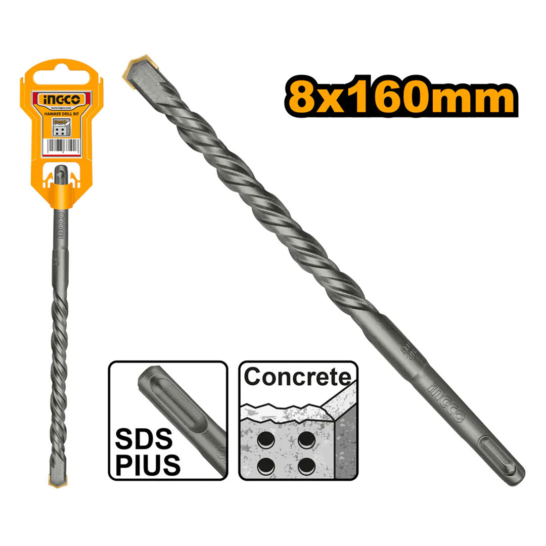 INGCO DBH1210802 Broca SDS Plus para concreto 8x160mm