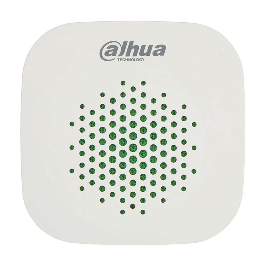 Sirena de alarma Dahua cuadrada blanca para sistemas de seguridad electrónica