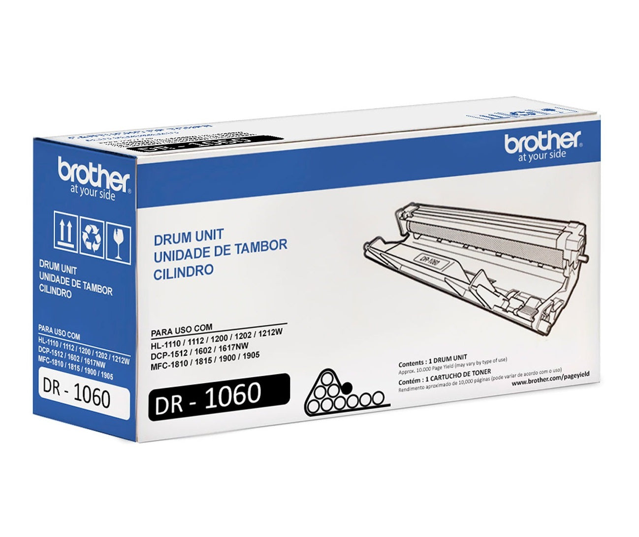 BROTHER DR1060 Cartucho de Tambor Color Negro con Rendimiento de 10000 Paginas