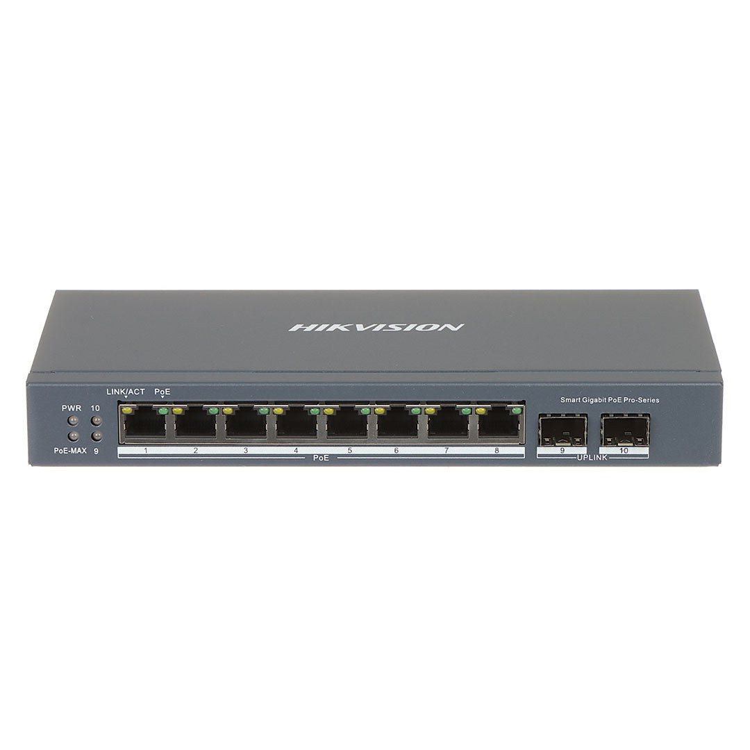 HIKVISION DS-3E1510P-SI Switch Smart PoE 8 Puertos Gigabit + 2SFP 110W