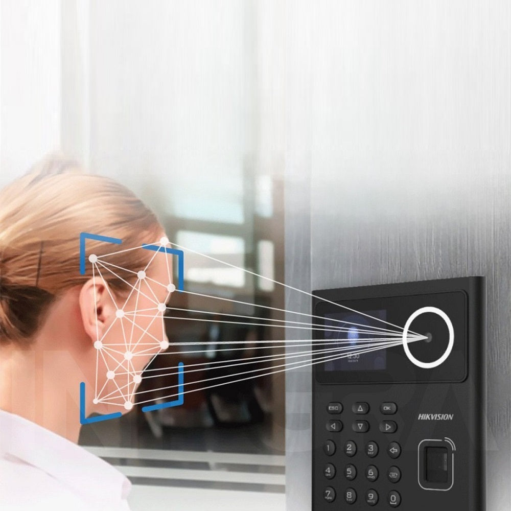 HIKVISION DS-K1T320EFWX-B Control de Acceso con Lector de Huella y Rostro Batería de Respaldo