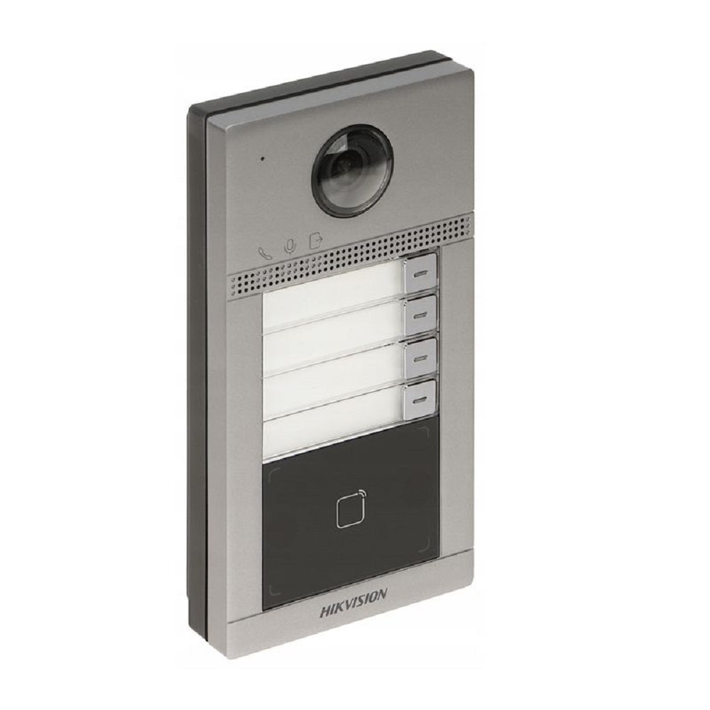 HIKVISION DS-KV8413-WME1 Portero Frente de Calle IP PoE HD 4 Botones Multidepartamentos