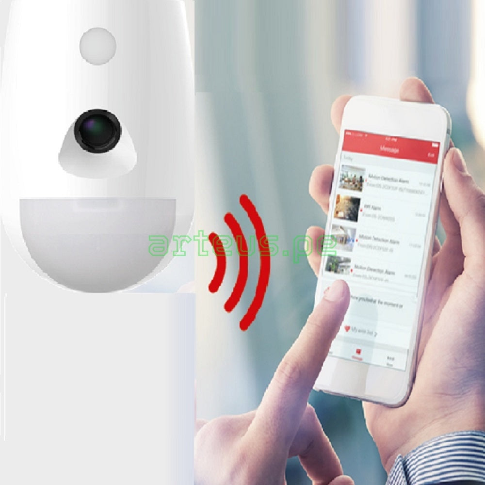HIKVISION DS-PDPC12P-EG2-WB AX PRO PIR Sensor de Movimiento Infrarrojo Inalámbrico con Cámara Interior para Serie AX PRO