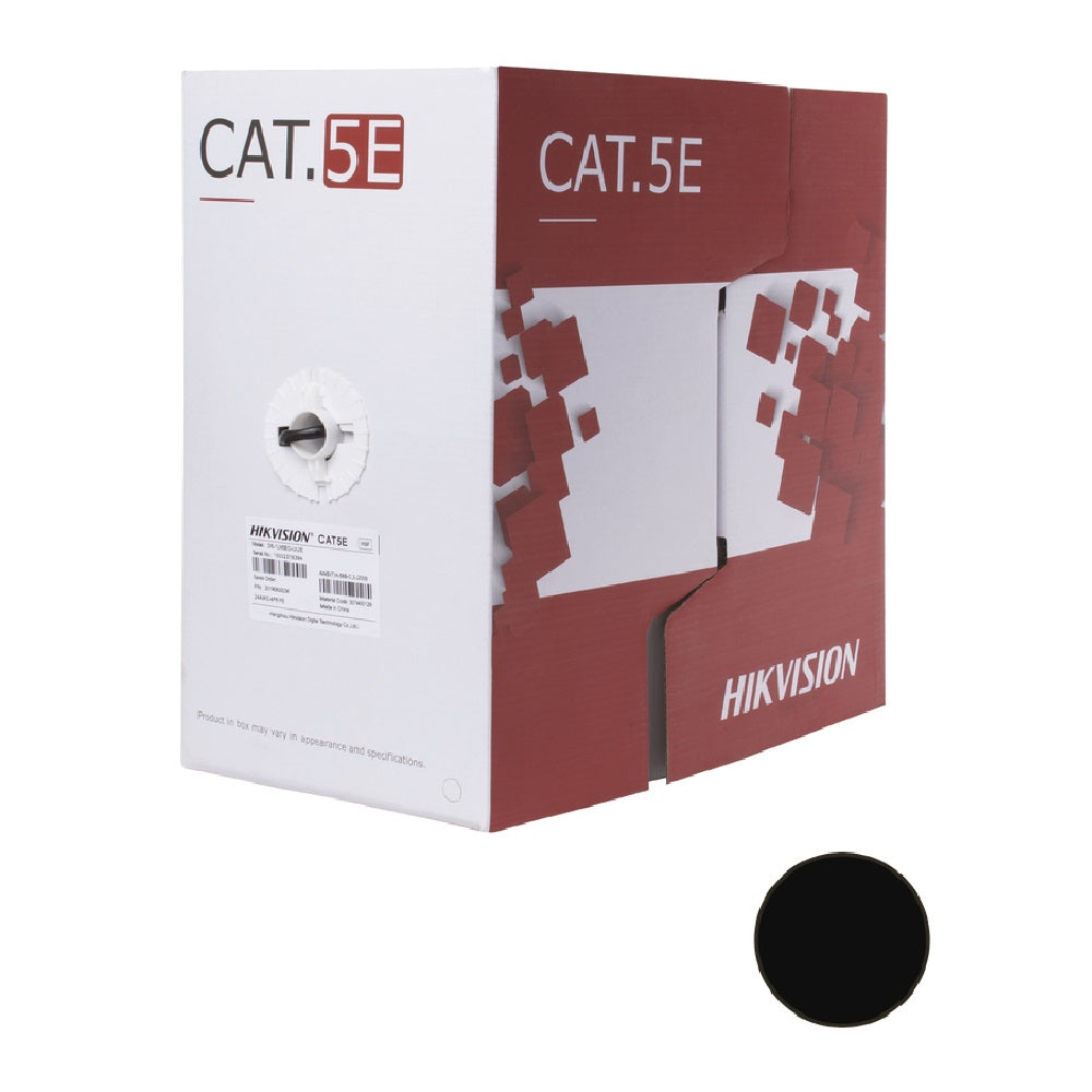 HIKVISION DS-1LN5EO-UU/E Cable de Red UTP Cat5E Exterior Negro 305m
