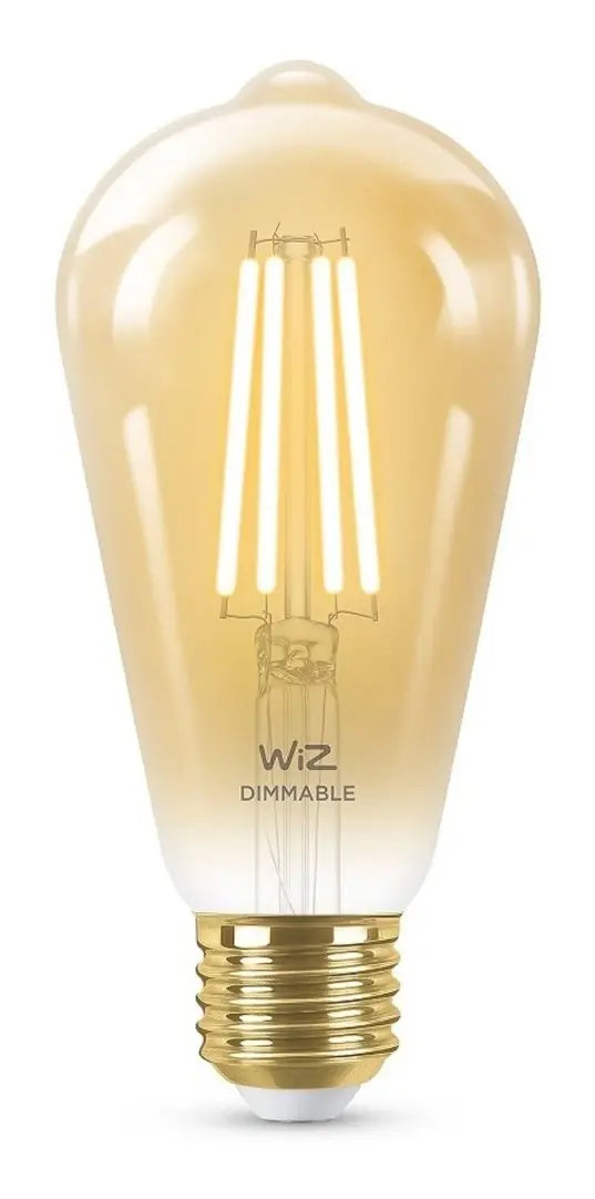 WIZ Foco Pera filamento WIFI inteligente ámbar ST64 E27, 50w, 640 lúmenes, 15000 horas 929002415712