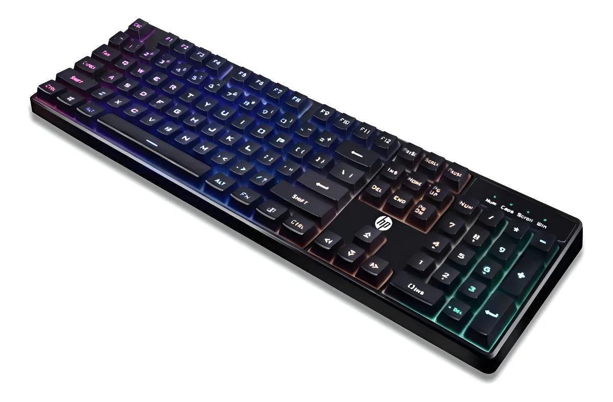 HP K300 Teclado gamer mecánico con retroiluminado, 105 botones y USB