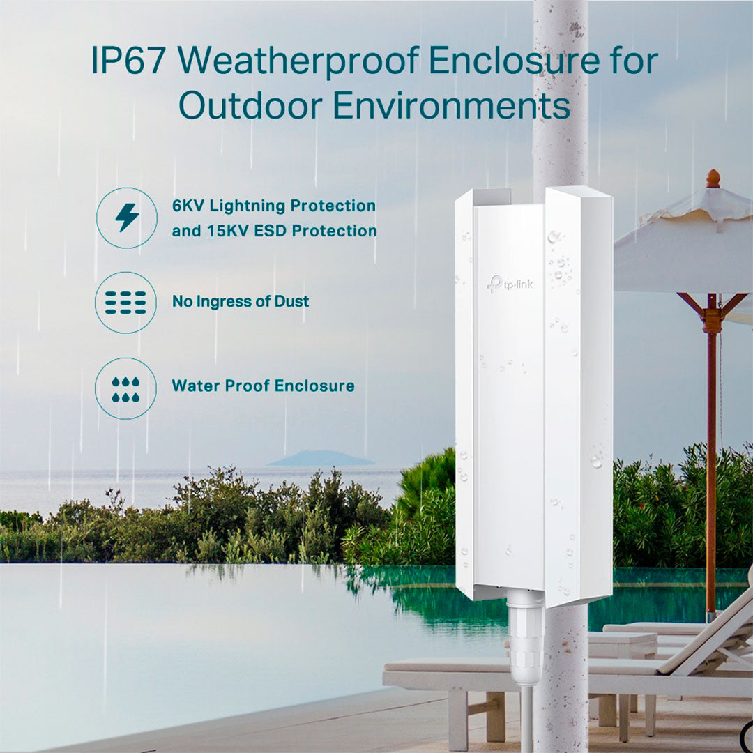 TP-LINK EAP610-Outdoor Access Point Exterior WiFi6 Omada AX1800 Doble Banda