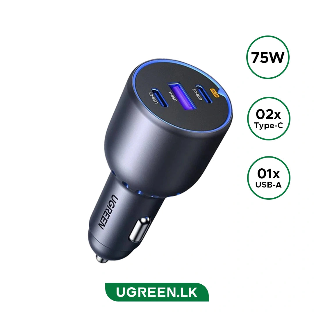 UGREEN EC703 35024 Cargador para Auto 3 Puertos