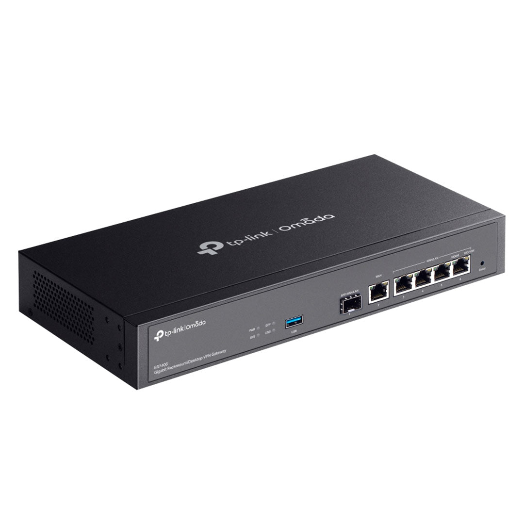 TP-LINK ER7406 Router Puerta de Enlace VPN Gigabit para Montaje en Rack/Escritorio de Omada