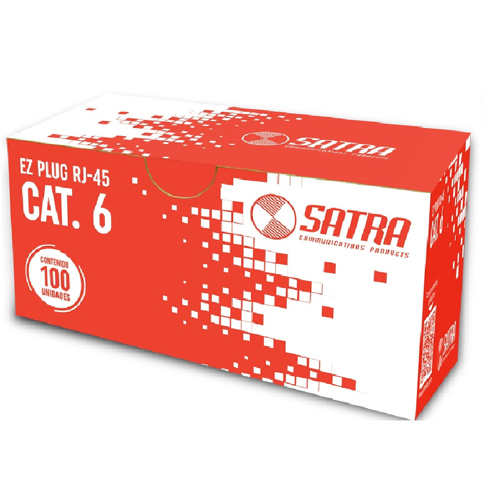 SATRA 0102040002 Conector EZ Plug RJ45 Cat6 Caja de 100 unidades