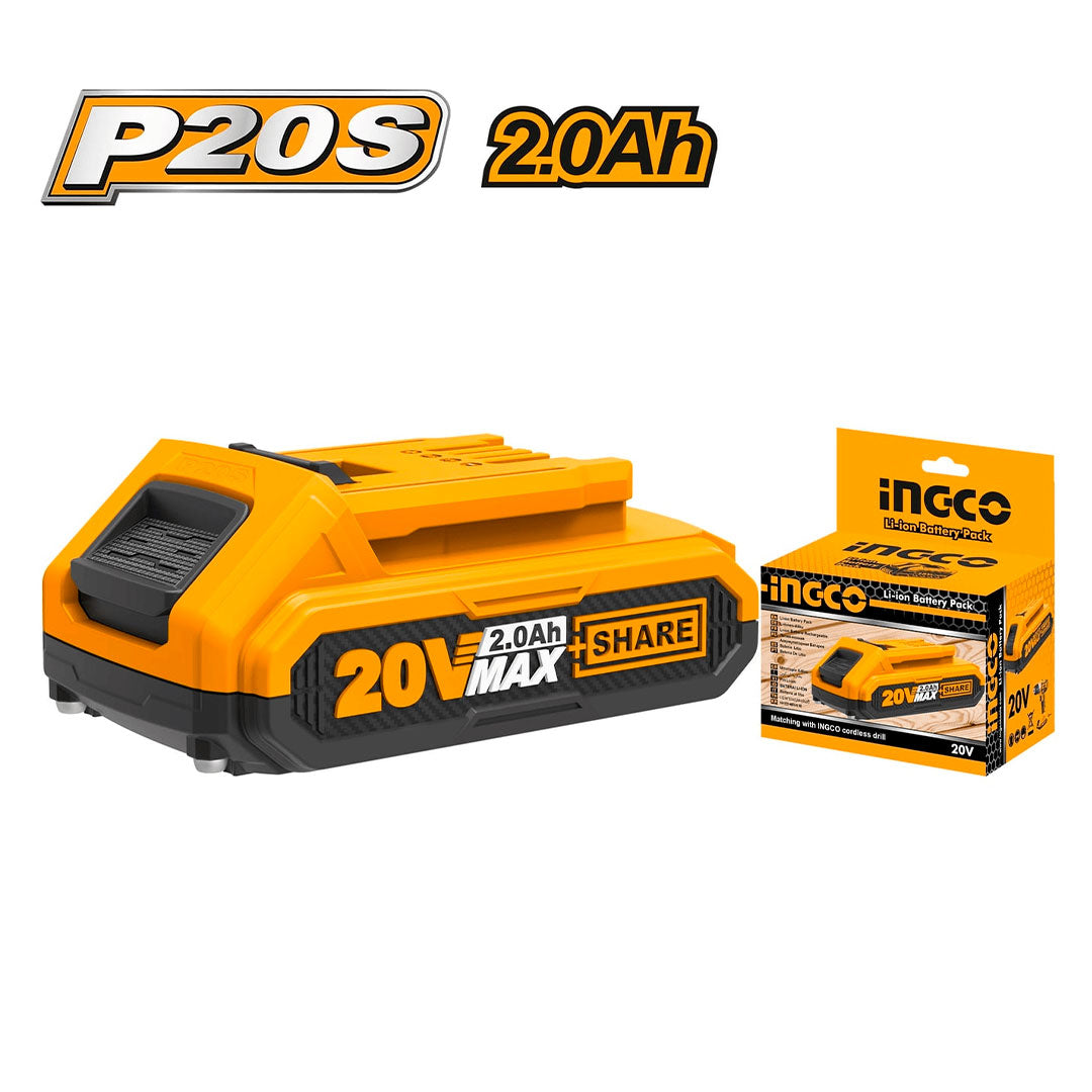 INGCO FBLI20011 Batería de litio para todas las herramientas múltiples P20S. 20V 2.0Ah