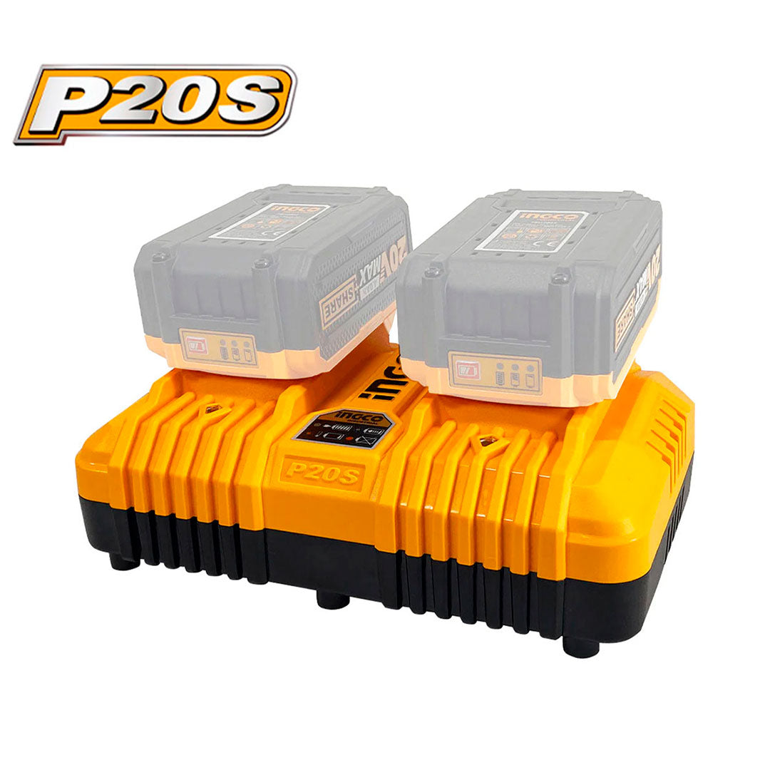 INGCO FCLI2034 Cargador doble 4.0Ah de carga rápida inteligente