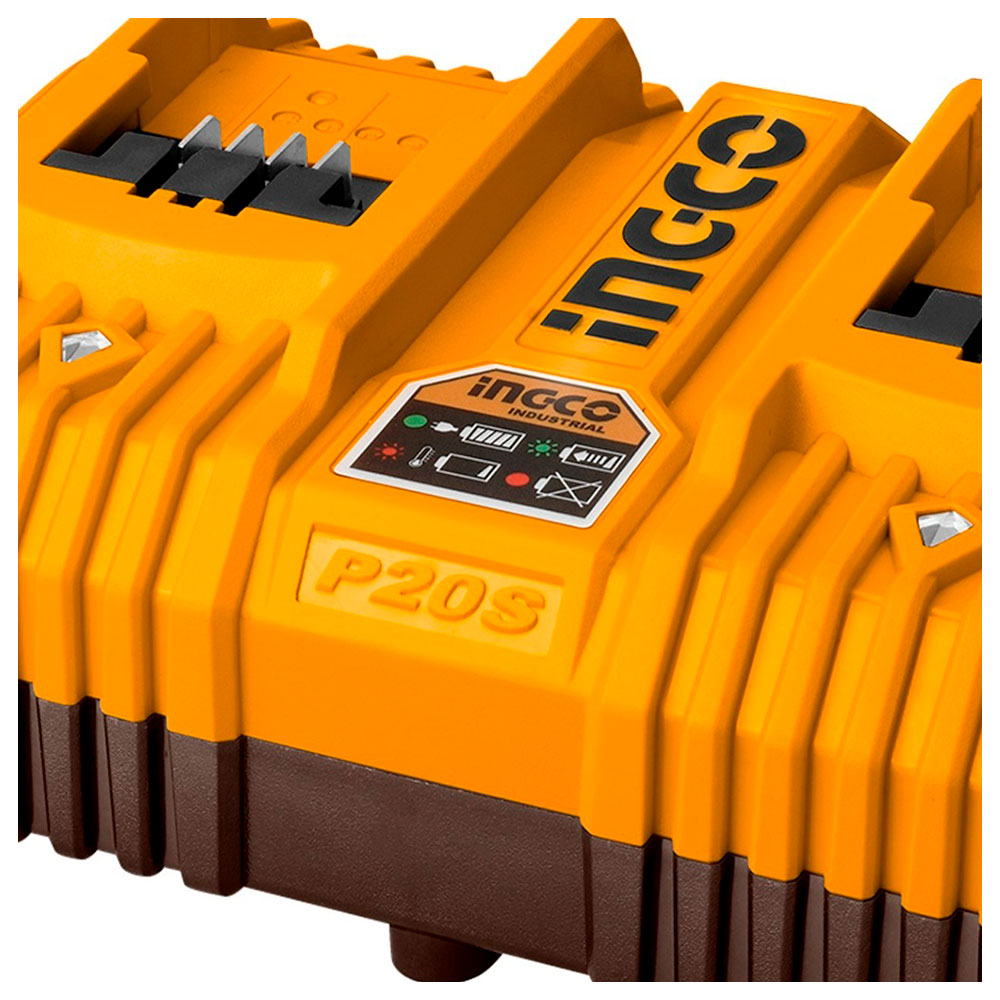 INGCO FCLI2034 Cargador doble 4.0Ah de carga rápida inteligente
