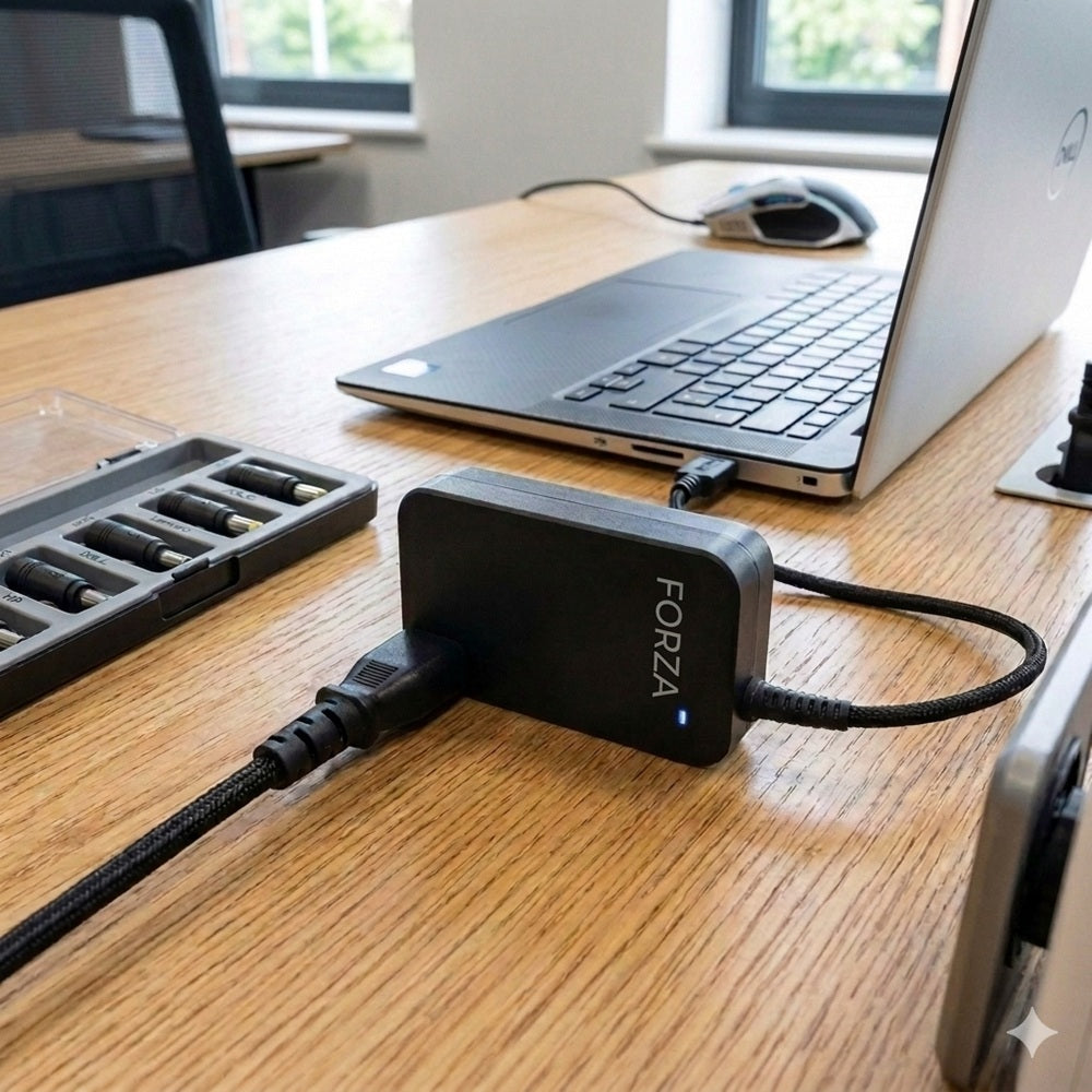 FORZA FNA-790 2-PACK Cargador Universal para Laptop 90W 3USB. Incluye 2 Unidades
