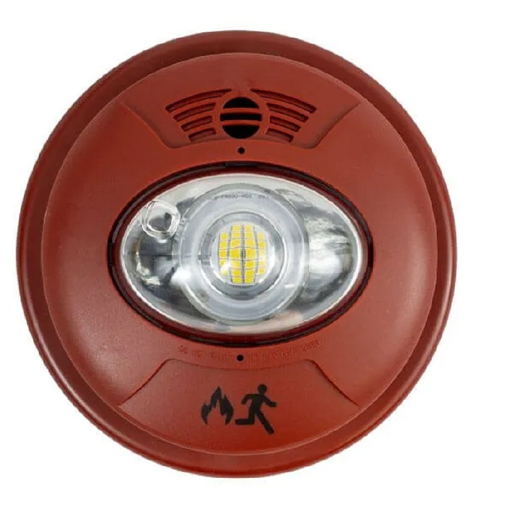 MAPLE ARMOR FW963AG-R Sirena con luz estrobo direccionable para interior en pared o techo. Requiere FW901