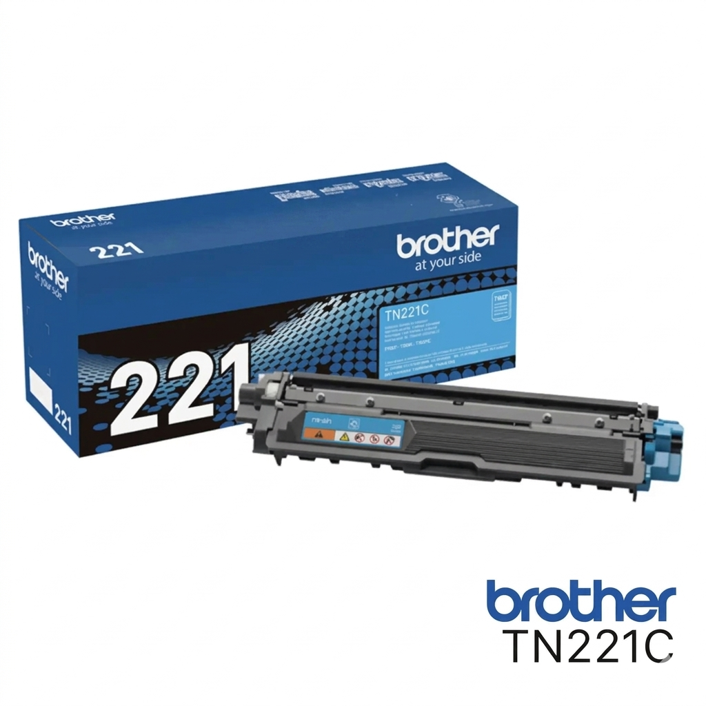BROTHER TN221C Toner Color Cyan con Rendimiento de 1400 Paginas