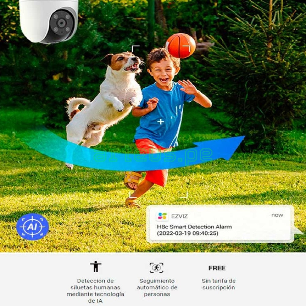 EZVIZ H8C 1080P Cámara de Seguridad WIFI 2MP FullHD 360° PT Exterior