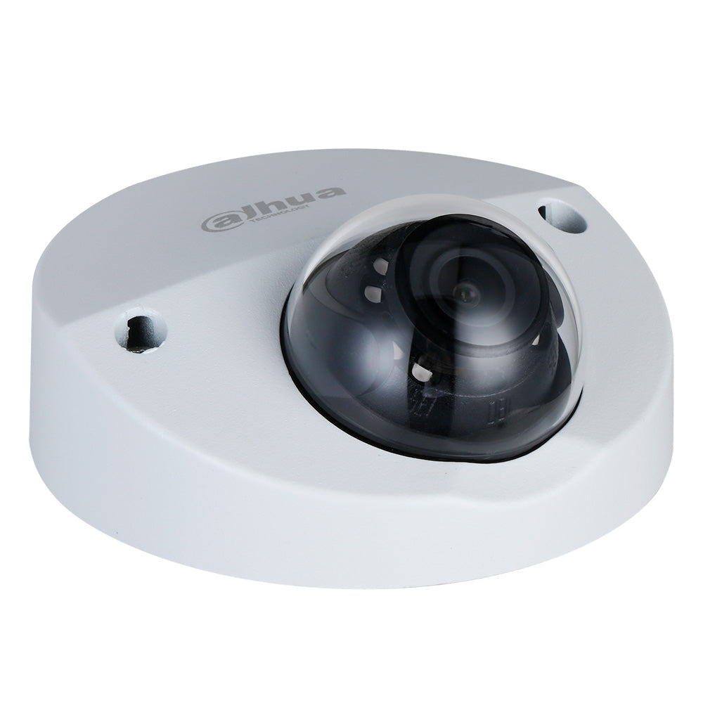 Cámara de seguridad domo antivandálica para videovigilancia, carcasa blanca y lente visible