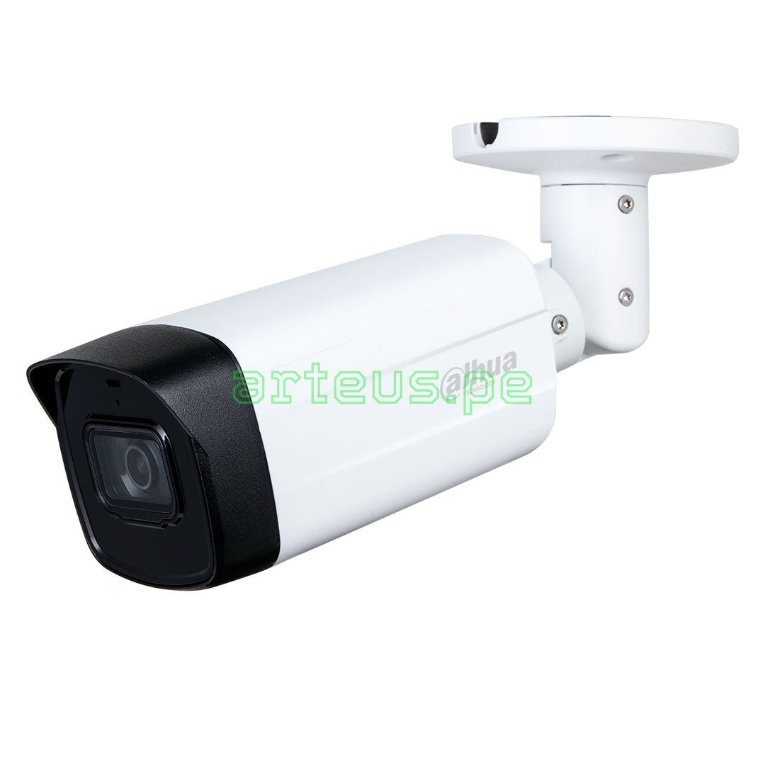 Cámara de videovigilancia tipo bala blanca, ideal para seguridad electrónica y monitoreo.