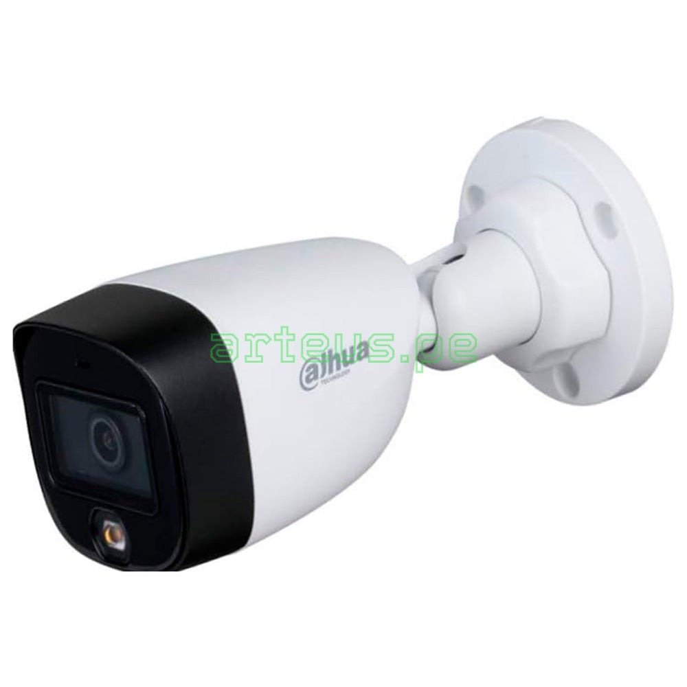Cámara de seguridad tipo bala blanca con lente HD y soporte de montaje para videovigilancia