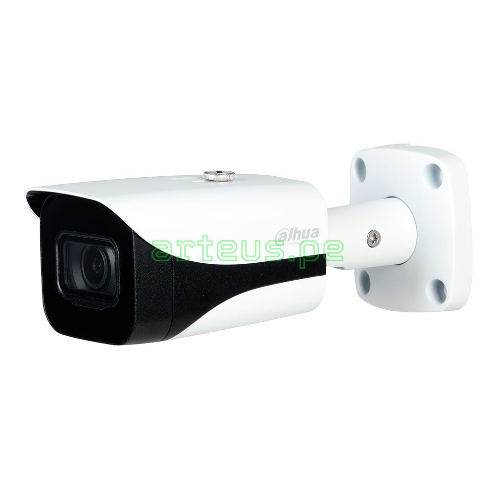 Cámara de seguridad tipo bala blanca para videovigilancia y monitoreo de exteriores.