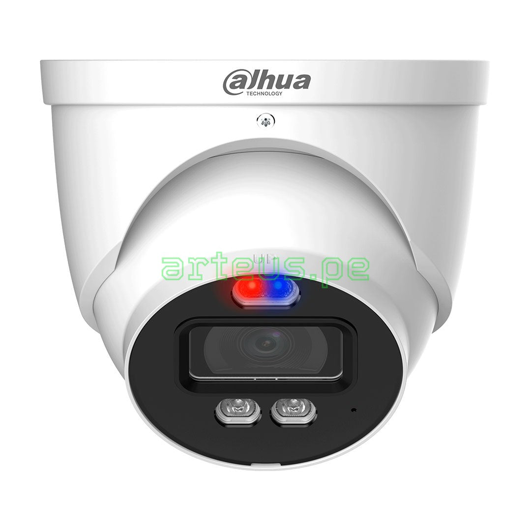 DAHUA HAC-ME1509H-A-PV Cámara de seguridad analógica 5MP domo, disuasión activa, luz dual inteligente, Super Adapt