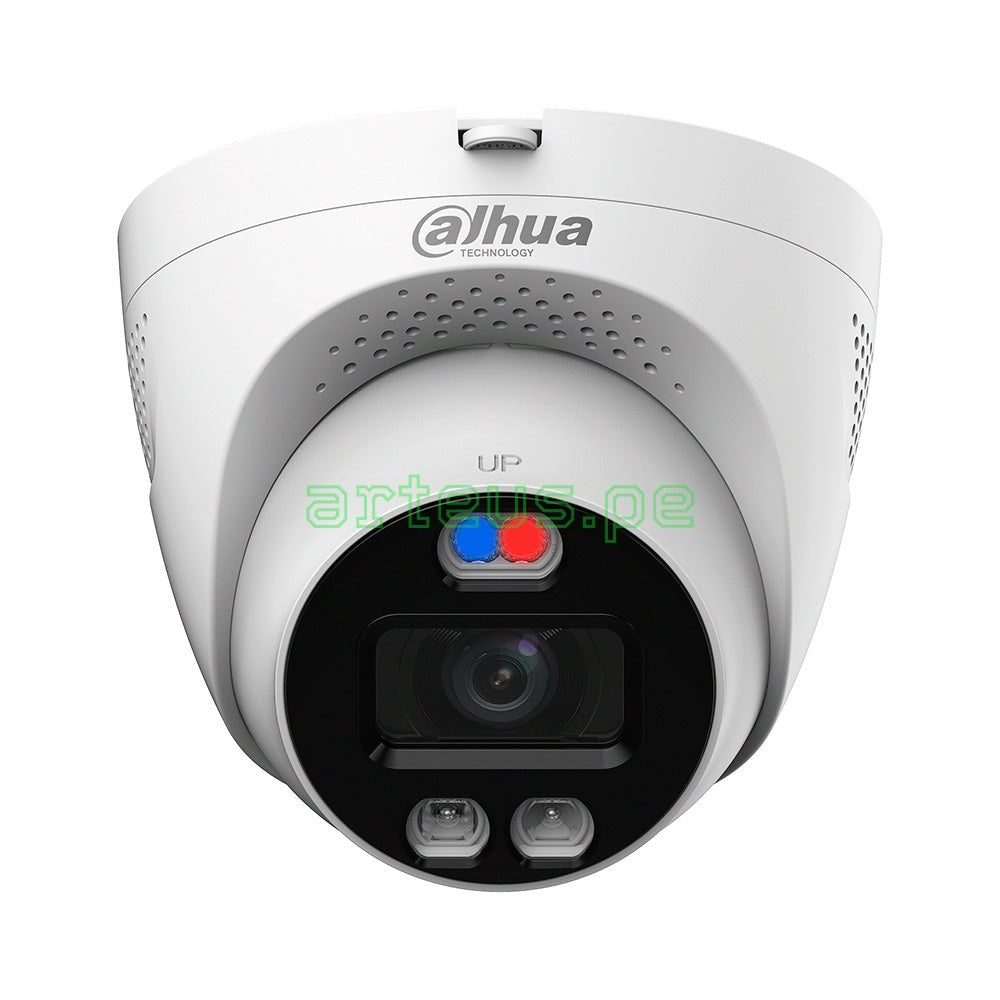 DAHUA HAC-ME1509TQ-A-PV TIOC Cámara de seguridad analógica 2K 5MP, 2.8mm IR LED 40m, micrófono, sirena, Super Adapt