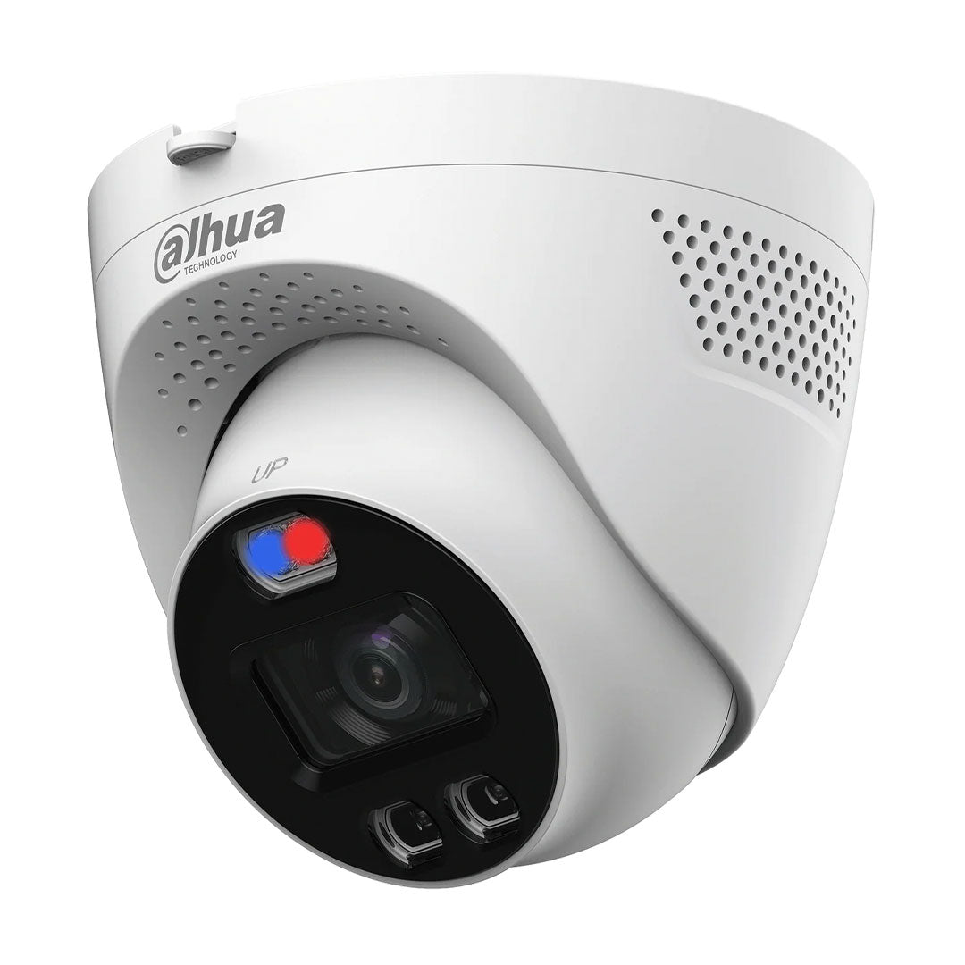 Cámara de seguridad domo blanca Dahua para videovigilancia y monitoreo de seguridad