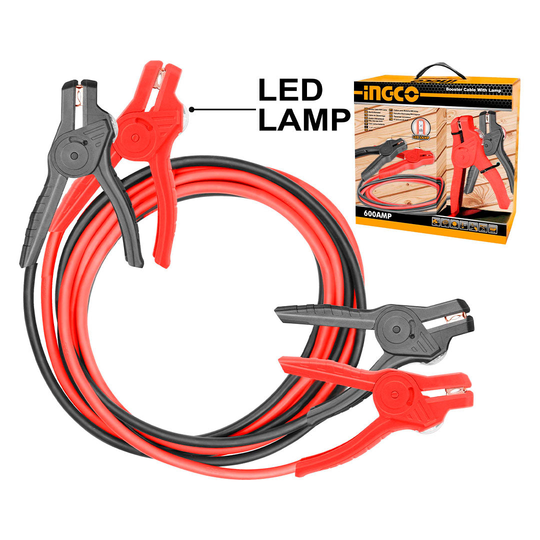 INGCO HBTCP6008L Pinza cable arrancador con luz 600Amp