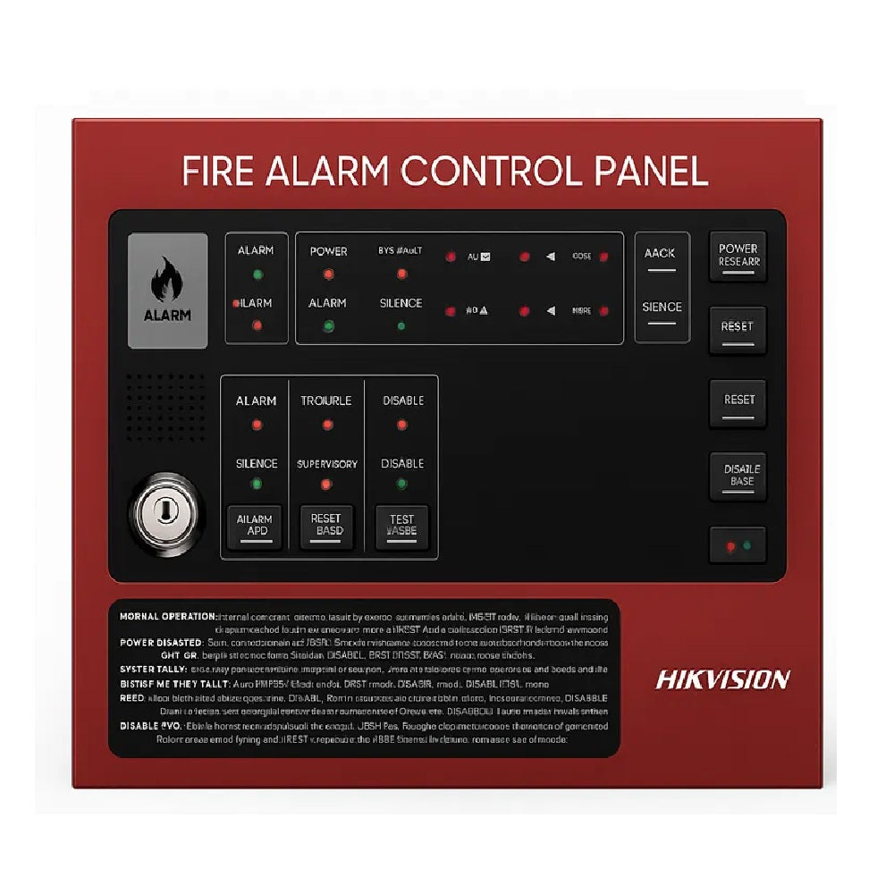 HIKVISION  HF-C104 Panel de Alarma Contra Incendio 4 Zonas Convencional 24V 2 Hilos Inc Baterías