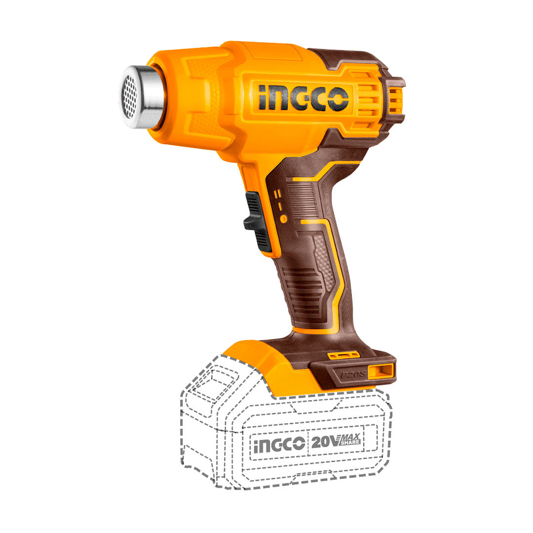 INGCO HGLI2002 Pistola de Calor 20V y 3 respuestos