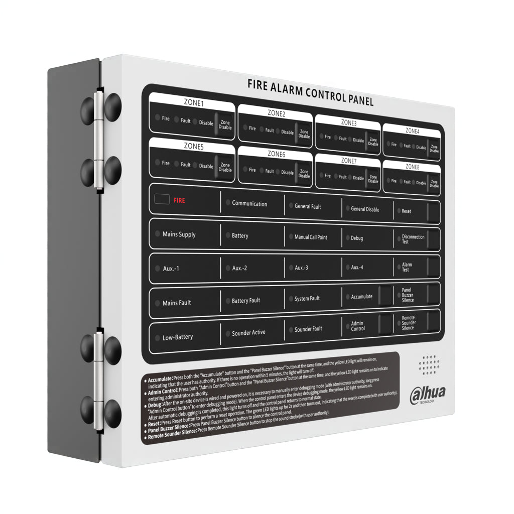 DAHUA HY-C102-8 Panel de Alarma Contra Incendio Convencional  8 Zonas Rojo