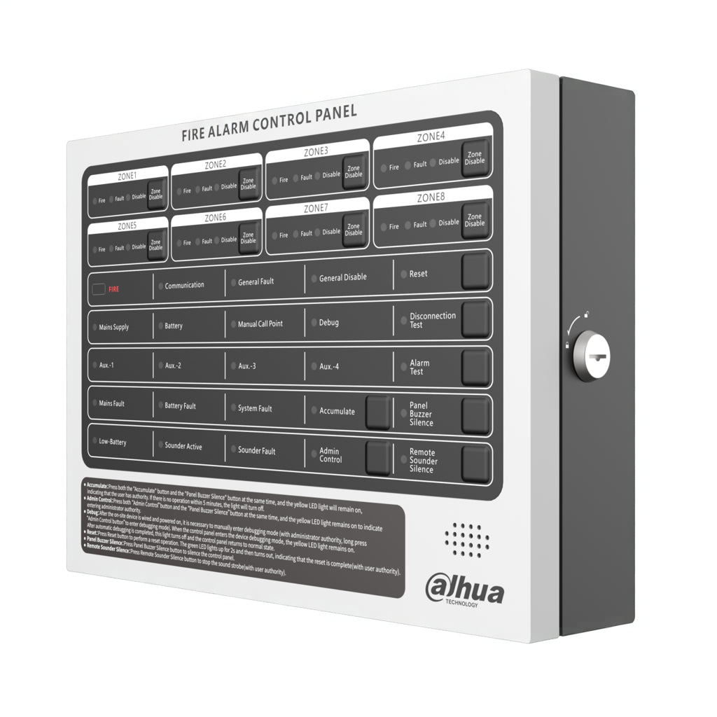 DAHUA HY-C102-8 Panel de Alarma Contra Incendio Convencional  8 Zonas Rojo