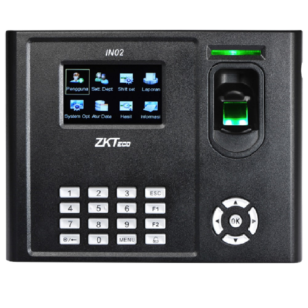ZKTECO IN02-A Control de Asistencia y Acceso con Lector de Huella, Tarjeta y PIN