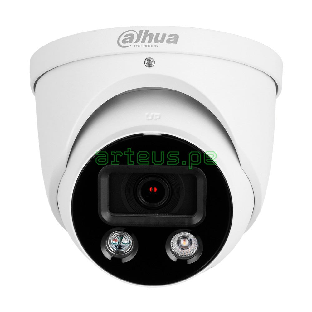 DAHUA IPC-HDW3449H-AS-PV TIOC Cámara de Seguridad IP POE 2K 4MP 2.8mm WDR IP67 Micrófono Parlante LED 40m WIZSENSE FULLCOLOR
