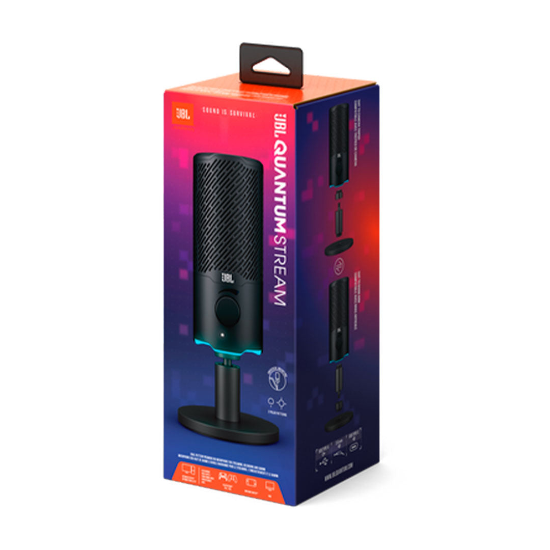 JBL QUANTUM STREAM Micrófono USB premium doble para streaming, grabación y juegos (JBLQSTREAMBLKAM)