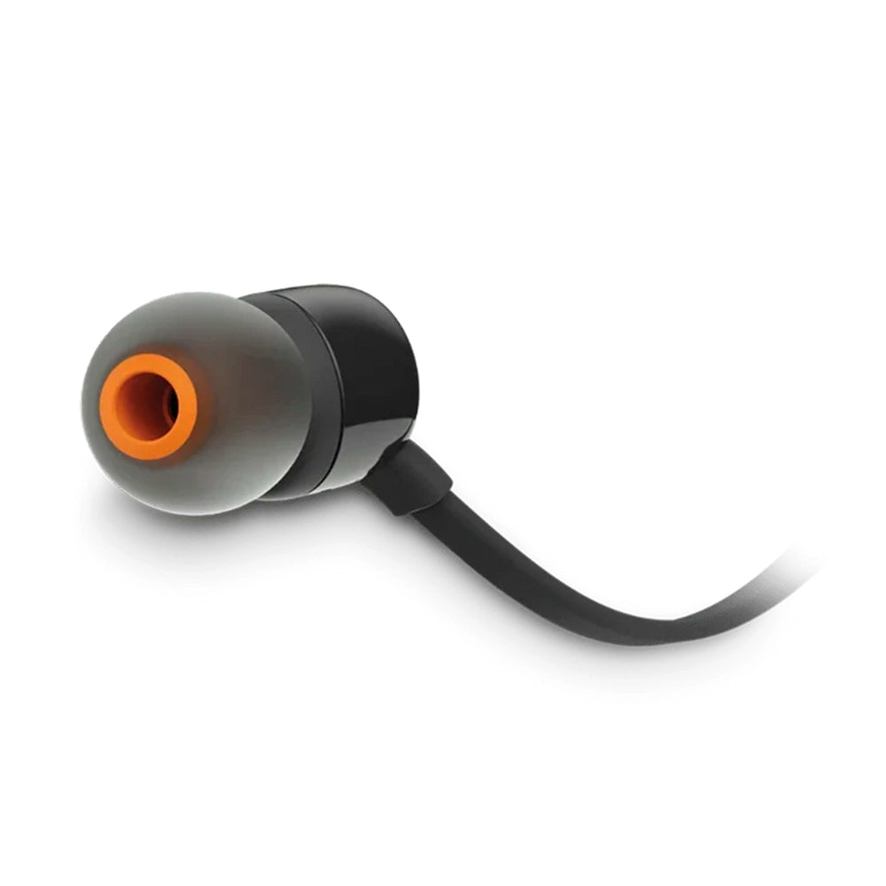 JBL TUNE110, Audífono de Botón con Mic Negro - JBLT110BLKAM