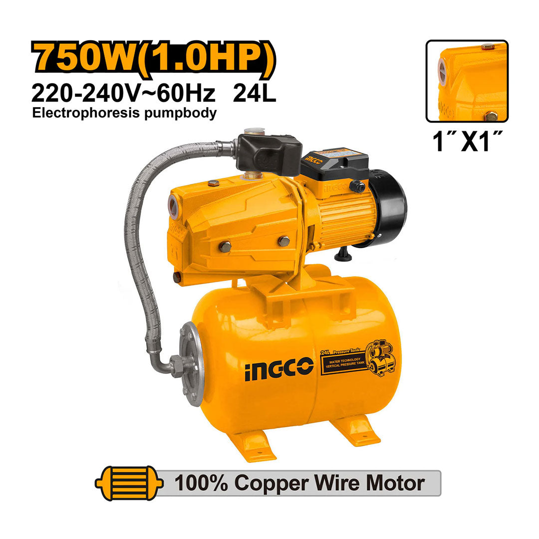 INGCO JPT07508-5 Bomba Periférica Automática 750w. 1hp