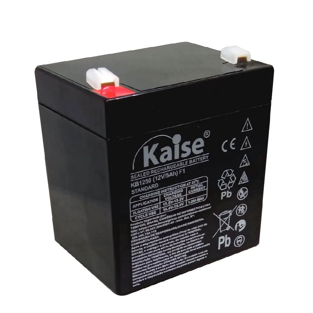 KAISE KB1250E Batería Seca 12V 5Ah AGM recargable para UPS SAI, Multiuso