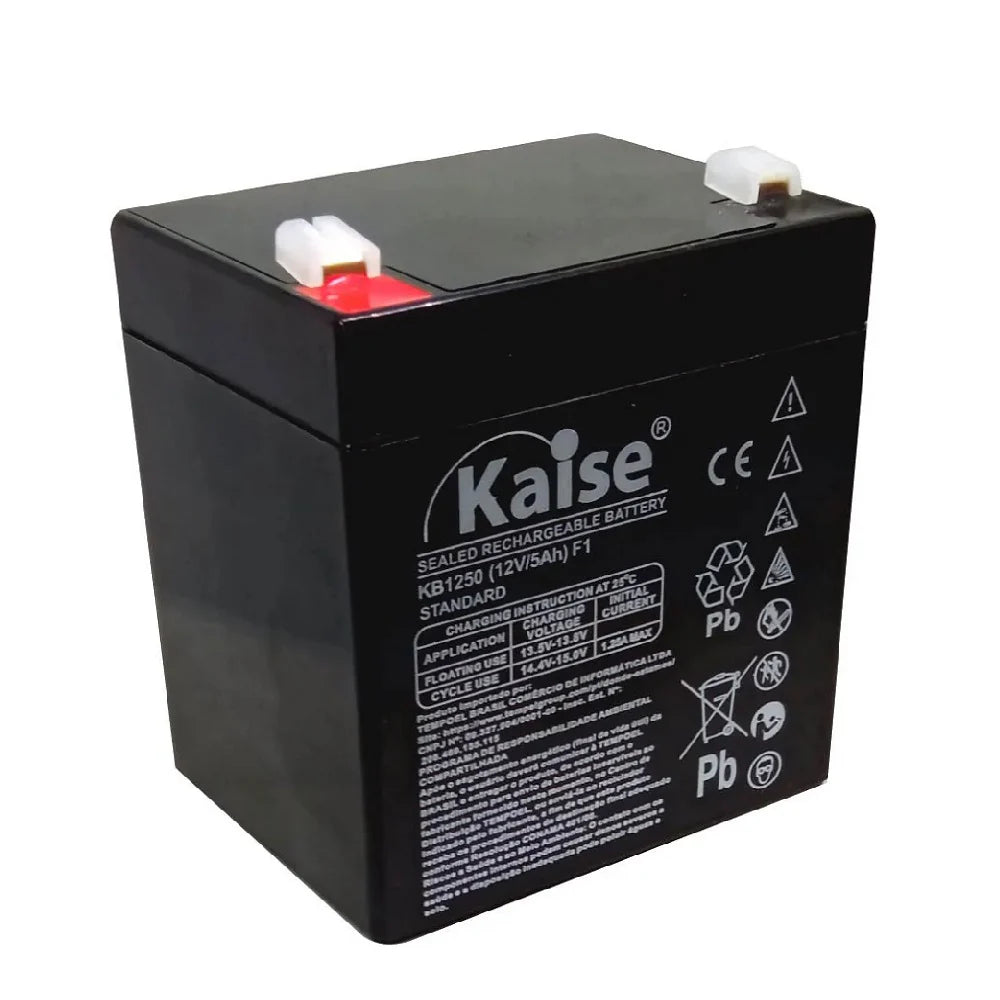 KAISE KB1250E Batería Seca 12V 5Ah AGM recargable para UPS SAI, Multiuso