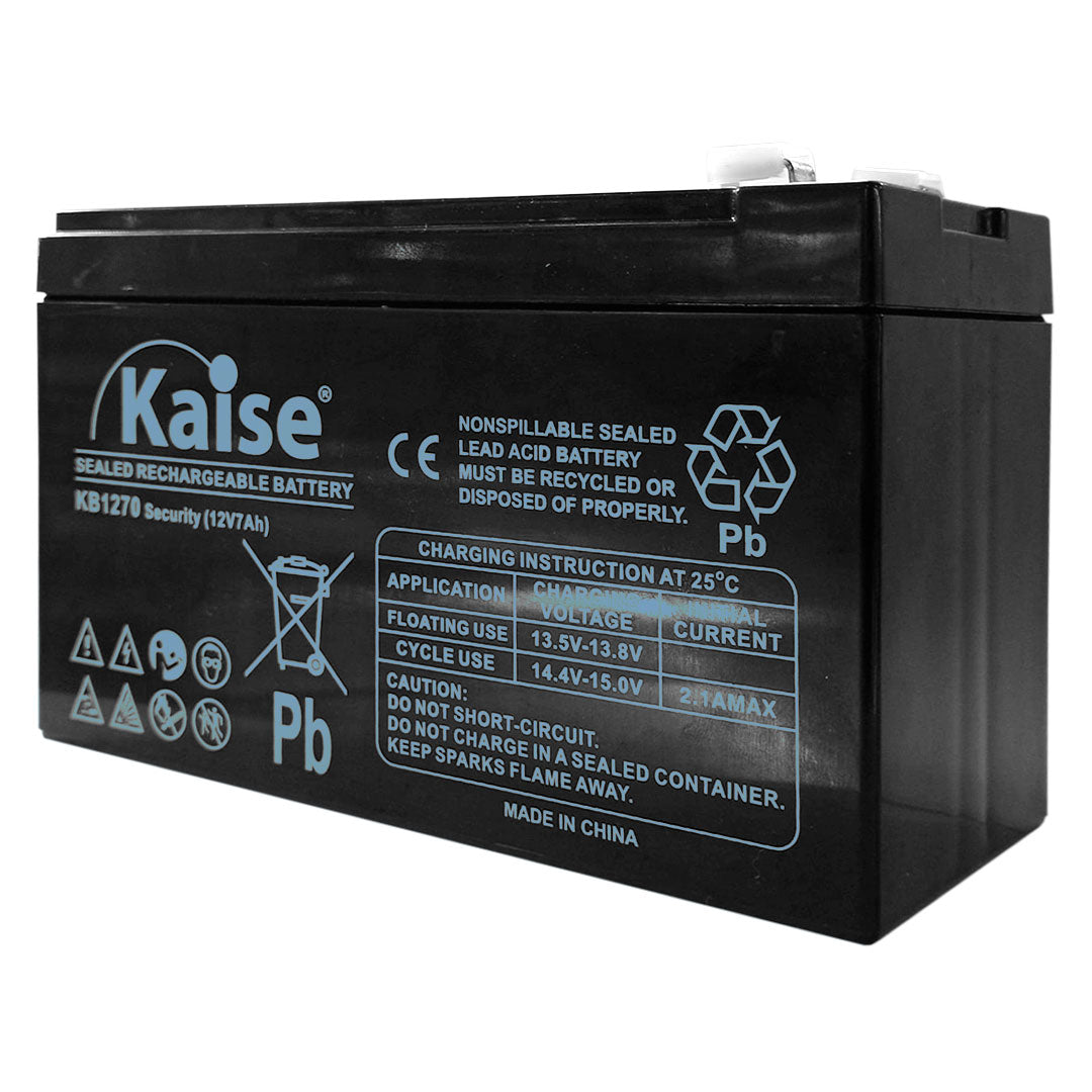 KAISE KB1270E Batería Seca 12V 7Ah AGM recargable para UPS SAI Multiuso