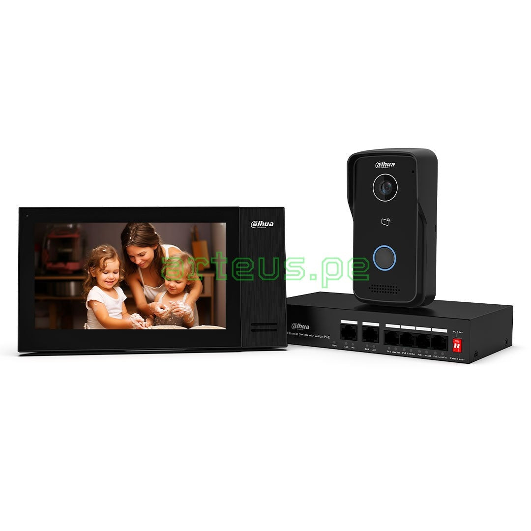 DAHUA KTP02  Kit Video Portero Monitor 7" IP PoE HD con Audio Bidireccional
