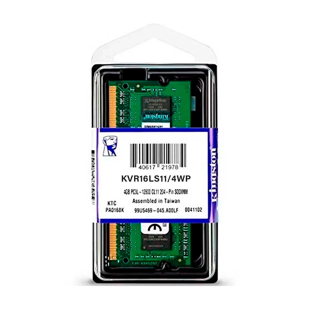 KINGSTON KVR16LS11/4WP Memoria RAM 4GB DDR3L 1600MHZ